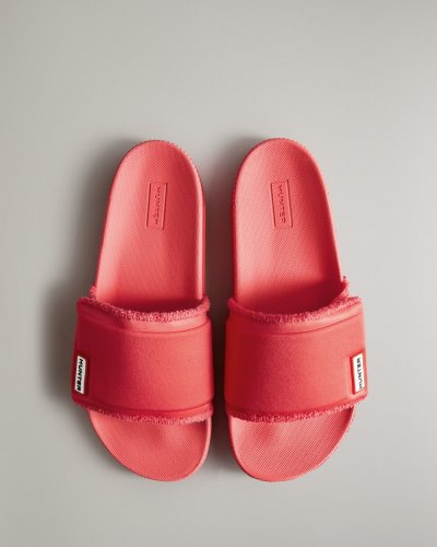 Hunter Adjustable Slides Badelatschen Damen Rot Deutschland | 55KN35G