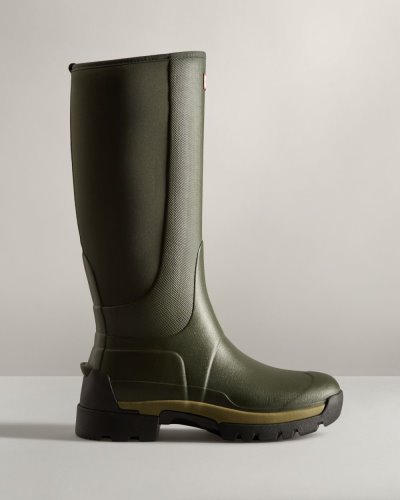 Hunter Balmoral Field Hybrid Hohe Rain Boot Hohe Regenstiefel Herren Dunkelolivgrün Deutschland | NM81PTS