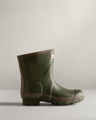 Hunter Gardener Kurzes Rain Boot Kurze Regenstiefel Damen Dunkelolivgrün Braun Deutschland | H2RGRJ4