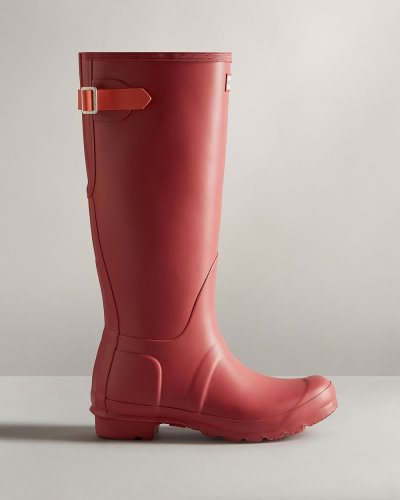 Hunter Hohe Back Adjustable Rain Boot Hohe Regenstiefel Damen Rosa Orange Deutschland | 6MNHL28