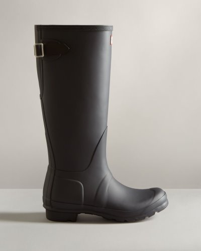 Hunter Hohe Back Adjustable Two-Tone Rain Boot Verstellbare Regenstiefel Damen Schwarz Schwarz Deutschland | X4891E3