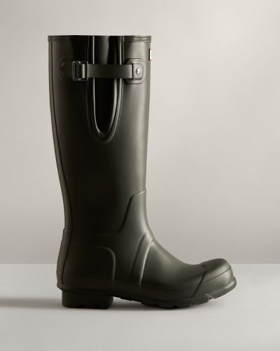 Hunter Hohe Side Adjustable Rain Boot Verstellbare Regenstiefel Herren Dunkelolivgrün Deutschland | E9HMMZ7