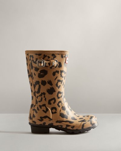 Hunter Hybrid Leopard Print Rain Boot Kurze Regenstiefel Kinder Braun Deutschland | 0LI8Y5H