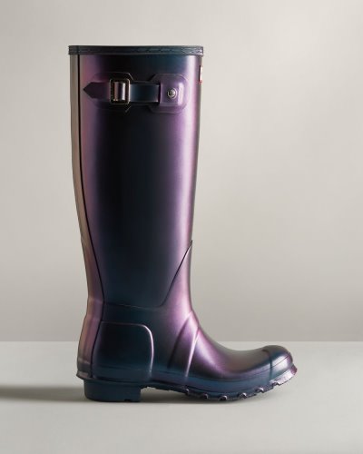 Hunter Nebula Hohe Rain Boot Hohe Regenstiefel Damen Blau Deutschland | HDGLVJF