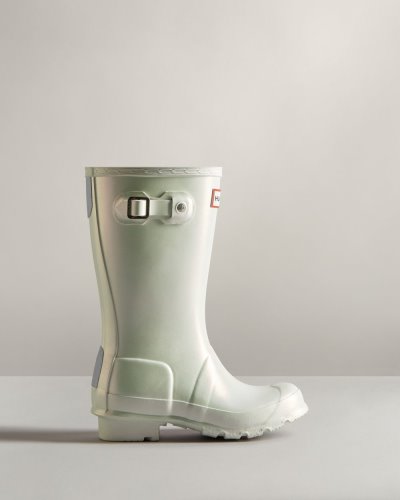 Hunter Nebula Rain Boot Kurze Regenstiefel Kinder Silber Deutschland | UXT4L1L