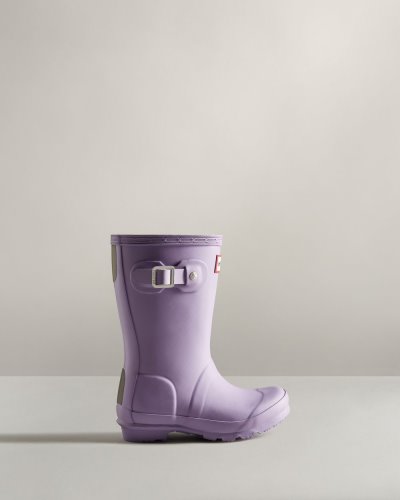 Hunter Original Rain Boot Kurze Regenstiefel Kinder Lavendel Weiß Deutschland | HXEQWEH