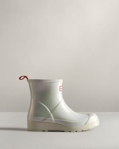 Hunter Play Kurzes Nebula Rain Boot Play-Stiefel Damen Silber Deutschland | QGRGAGV