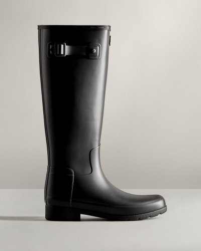 Hunter Refined Hohe Rain Boot Hohe Regenstiefel Damen Schwarz Deutschland | R01RR81