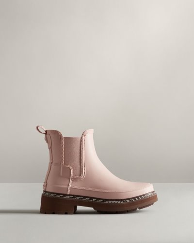 Hunter Refined Stitch Detail Chelsea Boot Stiefeletten Damen Rosa Deutschland | 2PR3HNW