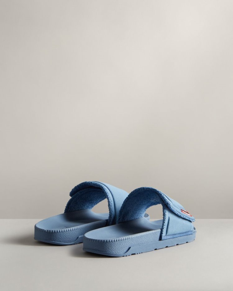 Hunter Adjustable Slides Badelatschen Damen Blau Deutschland | J84PMVS