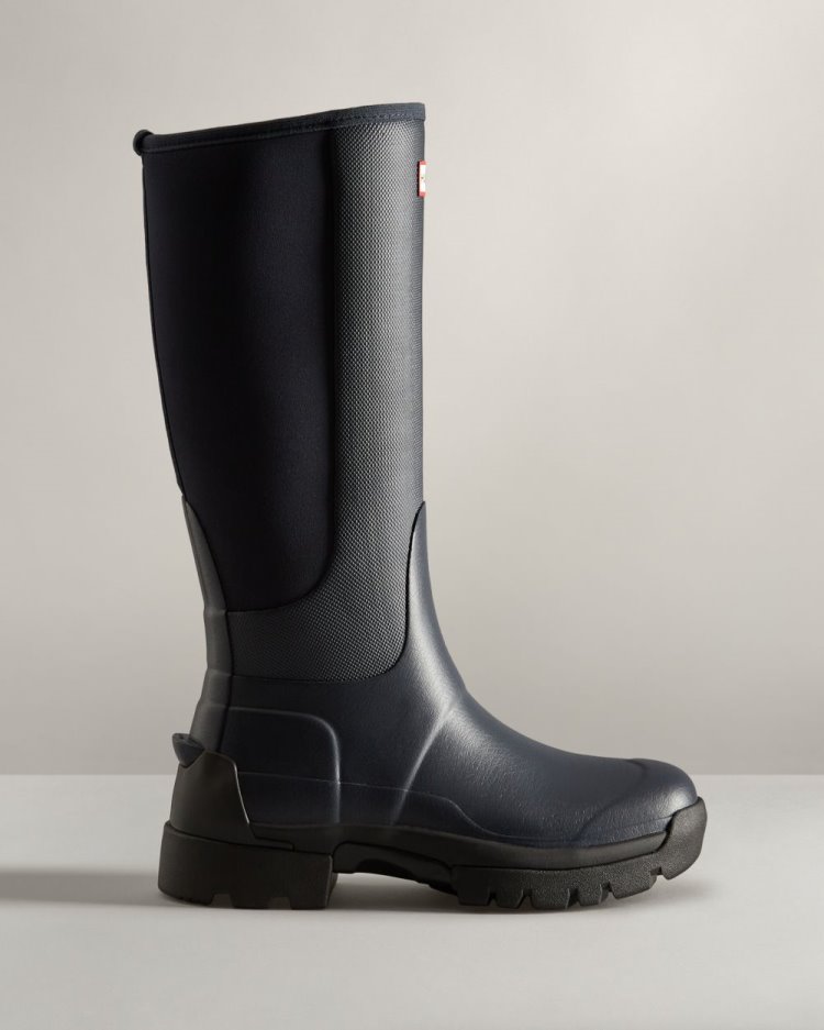 Hunter Balmoral Field Hybrid Hohe Rain Boot Hohe Regenstiefel Damen Navy Deutschland | 0EN0G79