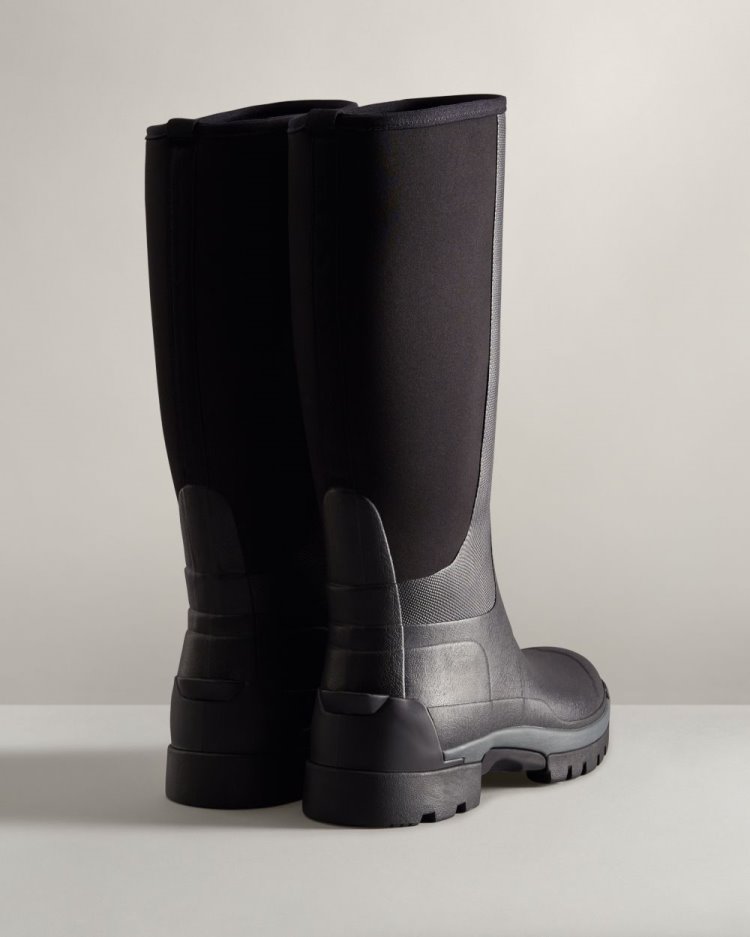 Hunter Balmoral Field Hybrid Hohe Rain Boot Hohe Regenstiefel Herren Schwarz Deutschland | QI0OM2Z