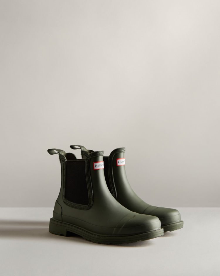 Hunter Commando Chelsea Boot Chelsea Stiefel Damen Dunkelolivgrün Deutschland | N4RAEJS