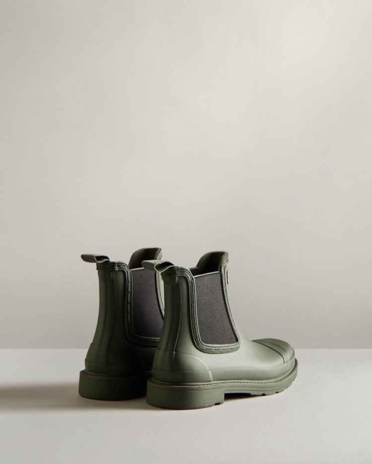 Hunter Commando Chelsea Boot Stiefeletten Damen Dunkelolivgrün Deutschland | I2DD6OB