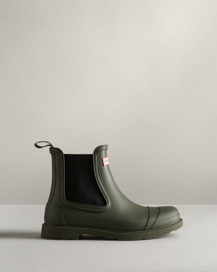 Hunter Commando Chelsea Boot Stiefeletten Herren Dunkelolivgrün Deutschland | NOMR6QD