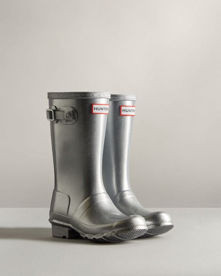 Hunter Cosmic Rain Boot Kurze Regenstiefel Kinder Silber Deutschland | BDW12Y0