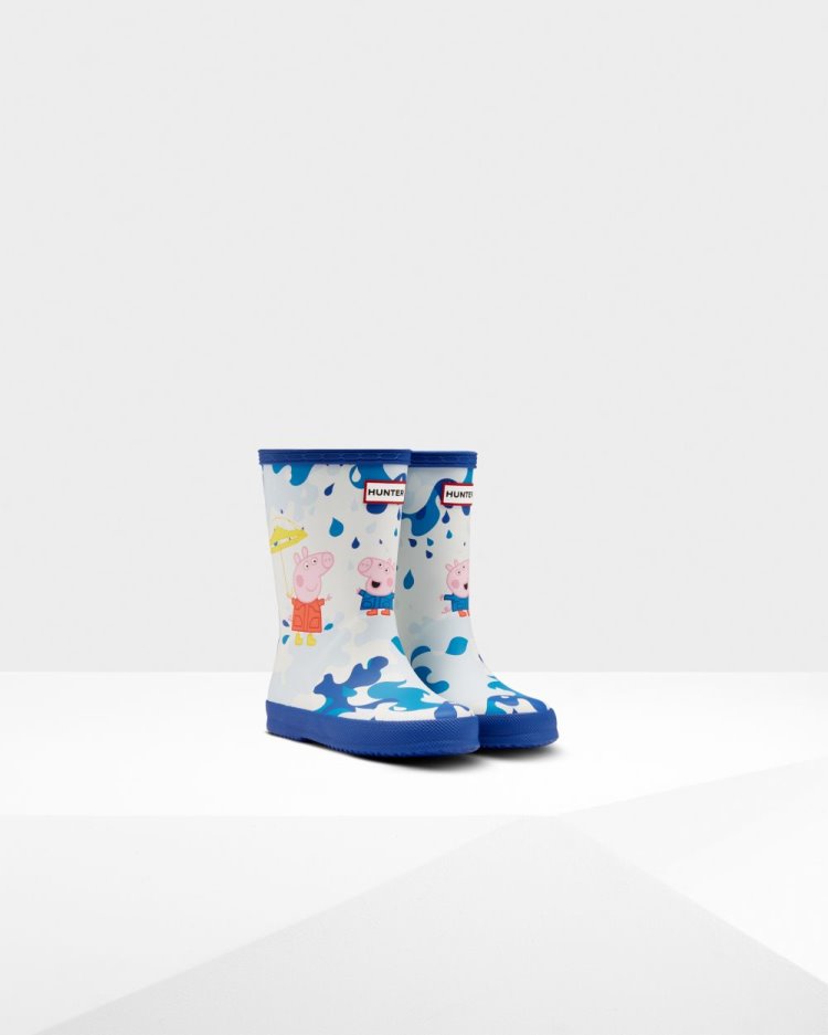 Hunter First Peppa Pig Muddy Puddles Rain Boot Kurze Regenstiefel Kinder Blau Deutschland | 35V7TDT