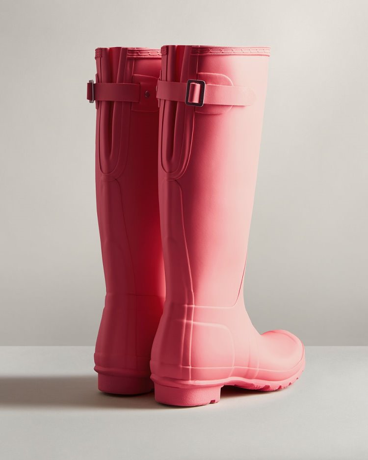 Hunter Hohe Back Adjustable Rain Boot Hohe Regenstiefel Damen Rosa Deutschland | 4O6SGEB