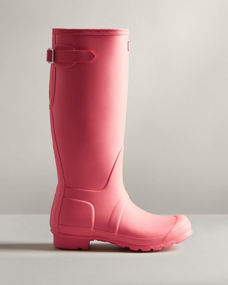 Hunter Hohe Back Adjustable Rain Boot Hohe Regenstiefel Damen Rosa Deutschland | 4O6SGEB