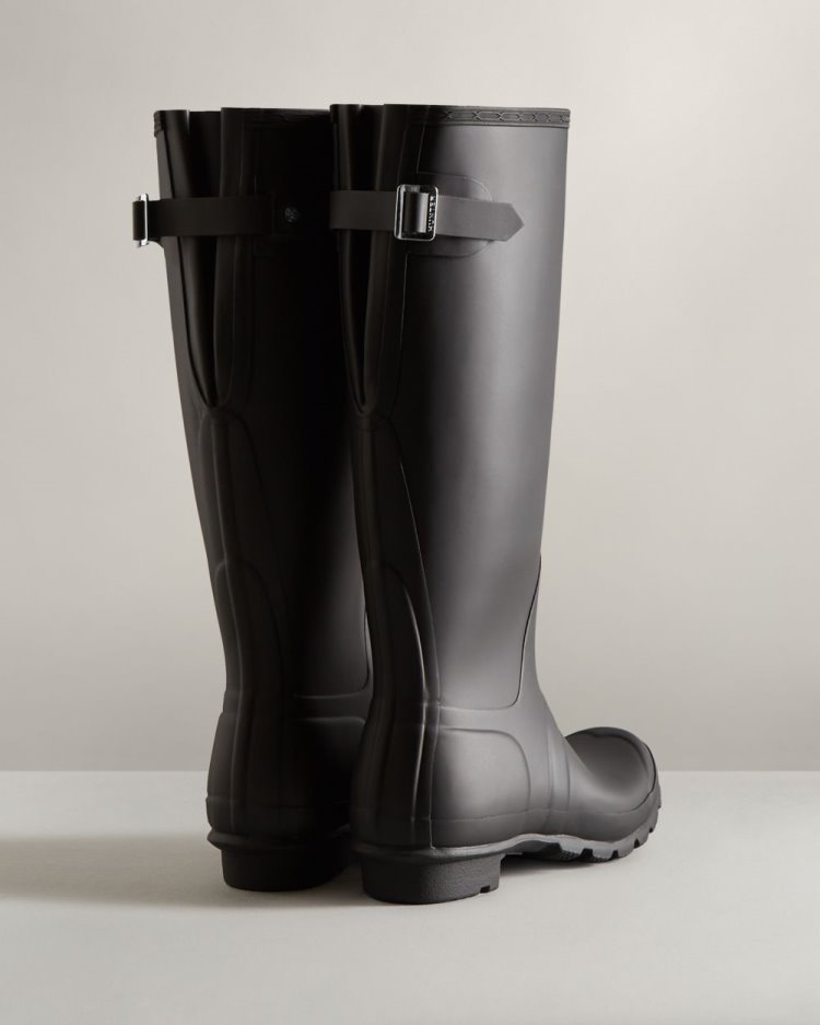 Hunter Hohe Back Adjustable Rain Boot Hohe Regenstiefel Damen Schwarz Deutschland | VKFQAU3