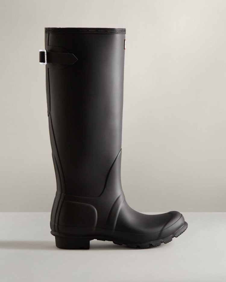 Hunter Hohe Back Adjustable Rain Boot Hohe Regenstiefel Damen Schwarz Deutschland | VKFQAU3