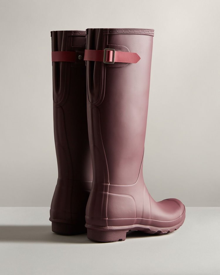 Hunter Hohe Back Adjustable Rain Boot Hohe Regenstiefel Damen Braun Bordeaux Deutschland | Y9MFC0F