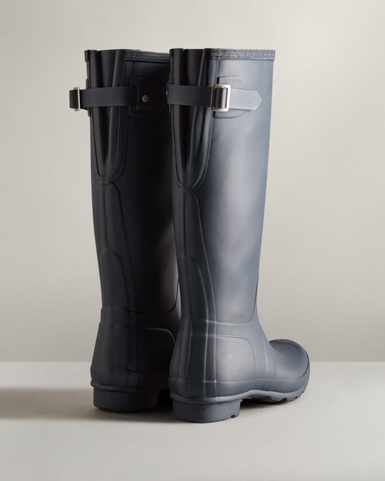 Hunter Hohe Back Adjustable Rain Boot Verstellbare Regenstiefel Damen Navy Deutschland | V5AYBXU