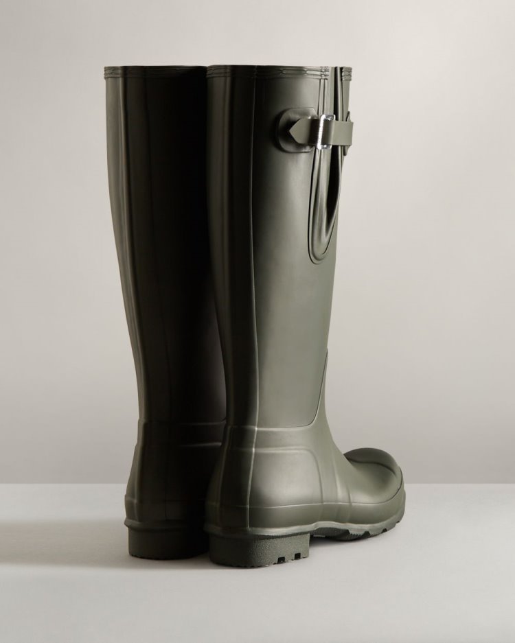 Hunter Hohe Side Adjustable Rain Boot Verstellbare Regenstiefel Herren Dunkelolivgrün Deutschland | E9HMMZ7