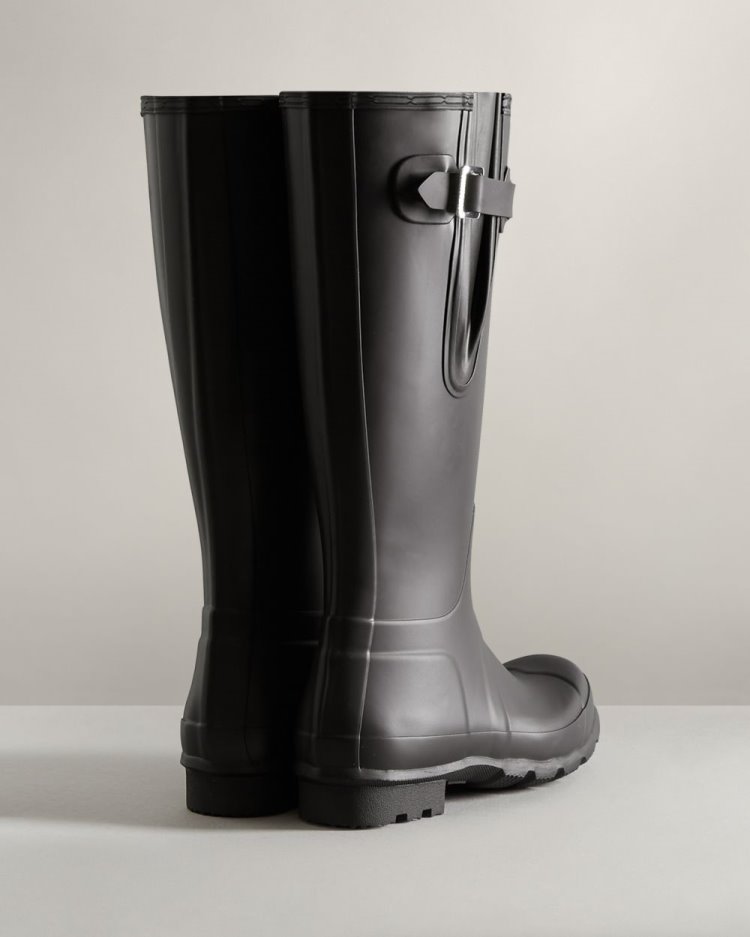 Hunter Hohe Side Adjustable Rain Boot Verstellbare Regenstiefel Herren Schwarz Deutschland | GZCZTSY