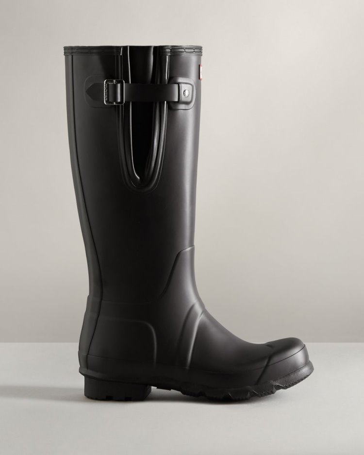 Hunter Hohe Side Adjustable Rain Boot Verstellbare Regenstiefel Herren Schwarz Deutschland | GZCZTSY