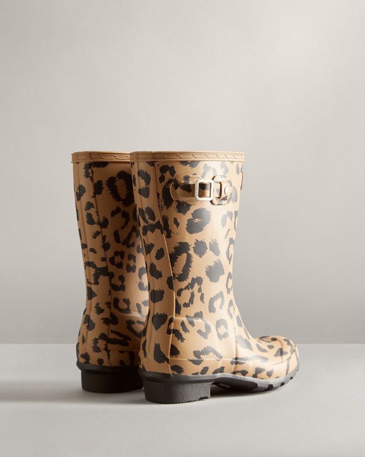 Hunter Hybrid Leopard Print Rain Boot Kurze Regenstiefel Kinder Braun Deutschland | 0LI8Y5H