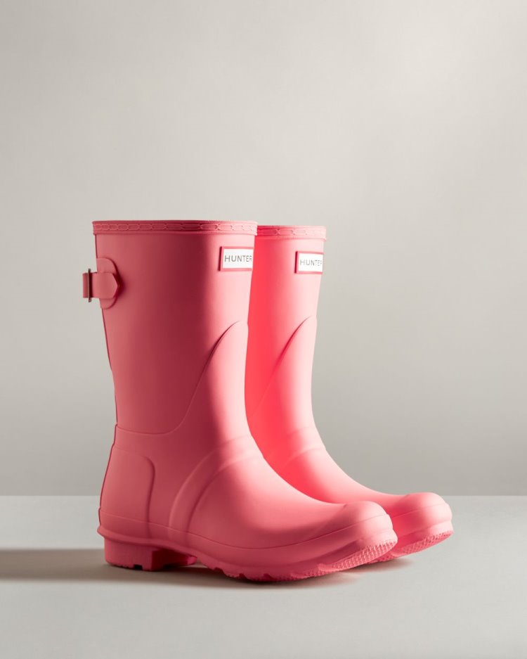 Hunter Kurzes Back Adjustable Rain Boot Verstellbare Regenstiefel Damen Rosa Deutschland | EGCQ96N