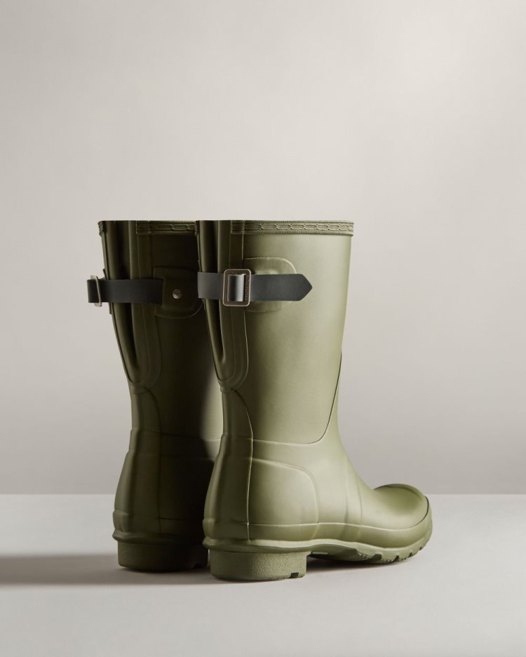 Hunter Kurzes Back Adjustable Rain Boot Kurze Regenstiefel Damen Olivgrün Grün Deutschland | EIGJJGX