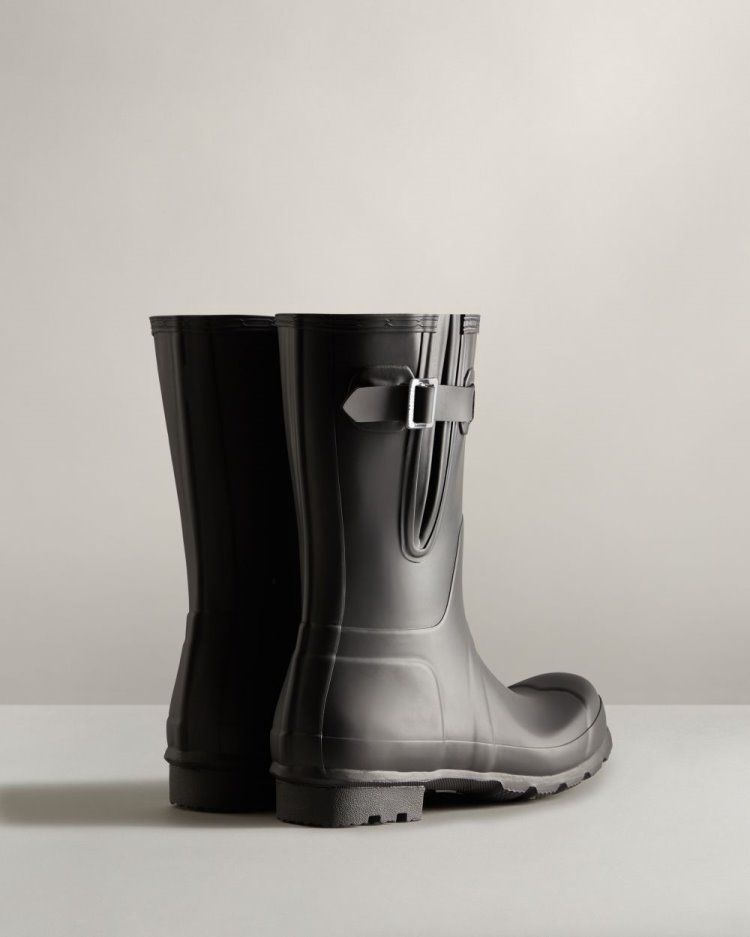 Hunter Kurzes Side Adjustable Rain Boot Verstellbare Regenstiefel Herren Schwarz Deutschland | LF3GWD0