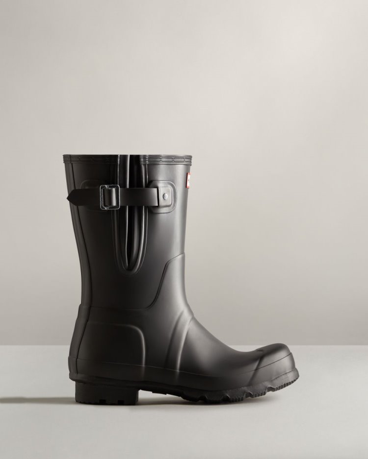 Hunter Kurzes Side Adjustable Rain Boot Verstellbare Regenstiefel Herren Schwarz Deutschland | LF3GWD0