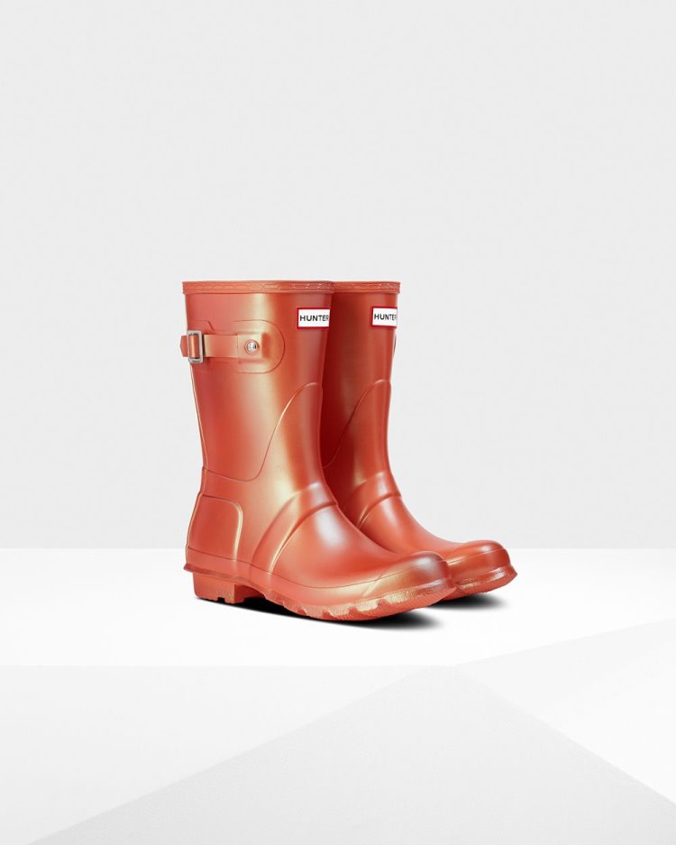 Hunter Nebula Kurzes Rain Boot Kurze Regenstiefel Damen Orange Deutschland | UM11RQK