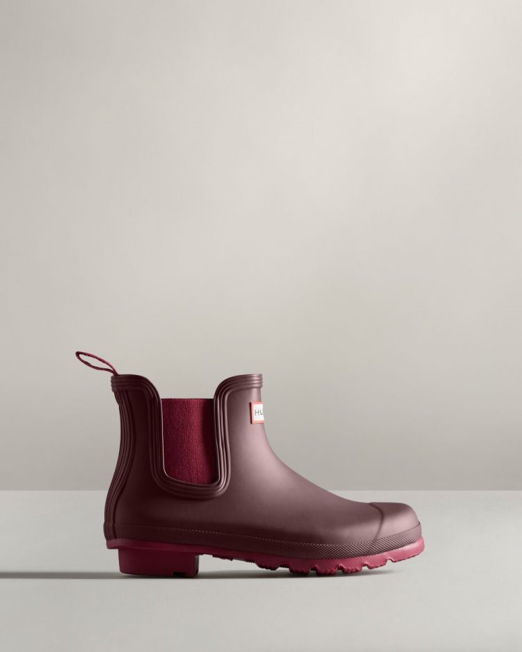 Hunter Original Chelsea Boot Chelsea Stiefel Damen Braun Bordeaux Deutschland | 6HKS5I4