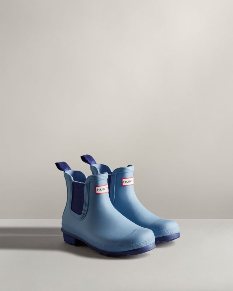 Hunter Original Chelsea Boot Chelsea Stiefel Damen Blau Blau Deutschland | ZGLBR56