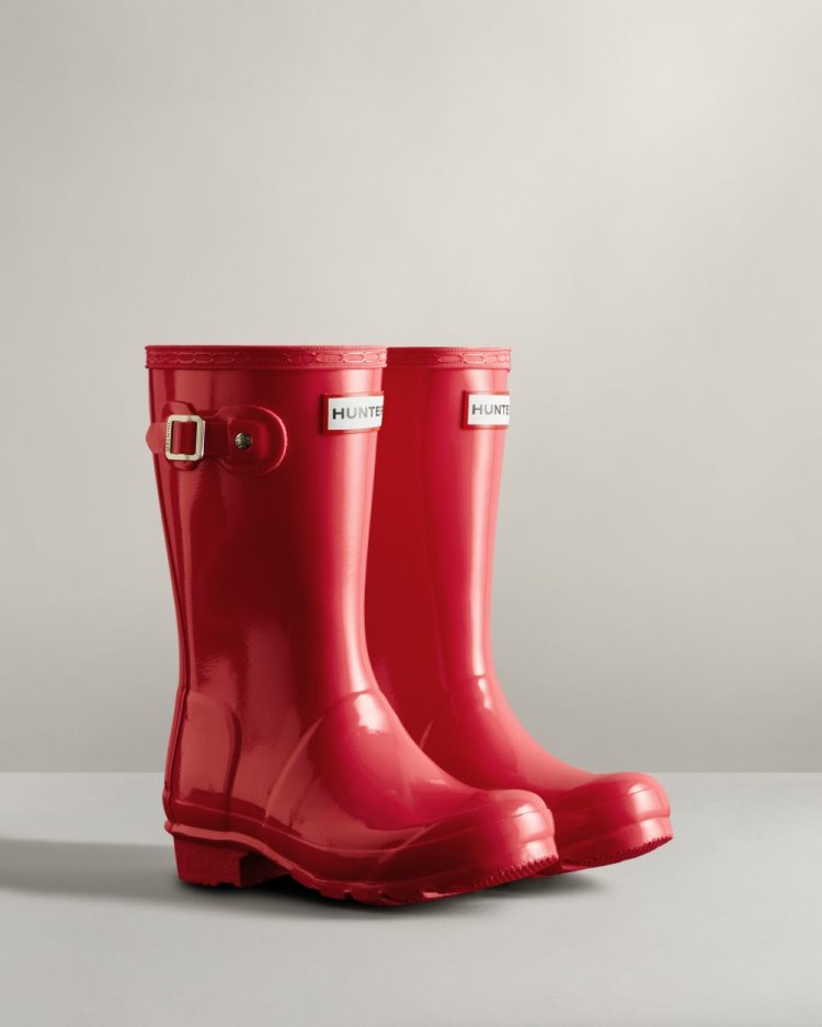 Hunter Original Gloss Rain Boot Hohe Regenstiefel Kinder Rosa Deutschland | 8DLO733