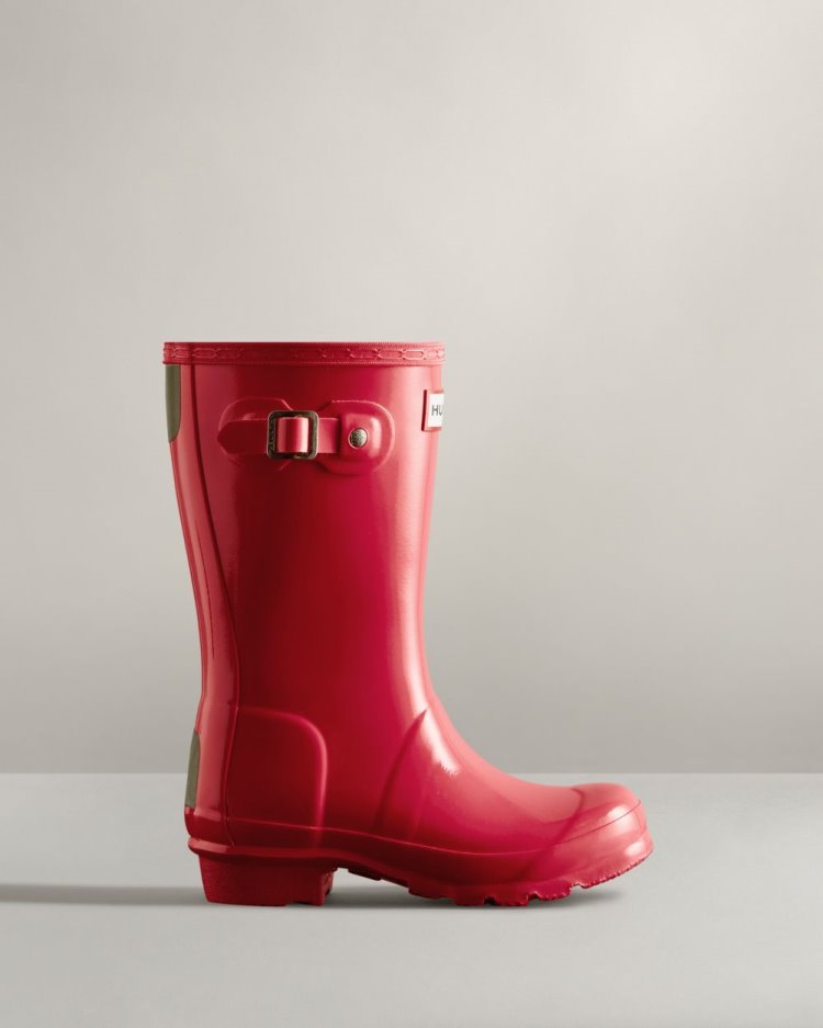 Hunter Original Gloss Rain Boot Hohe Regenstiefel Kinder Rosa Deutschland | 8DLO733