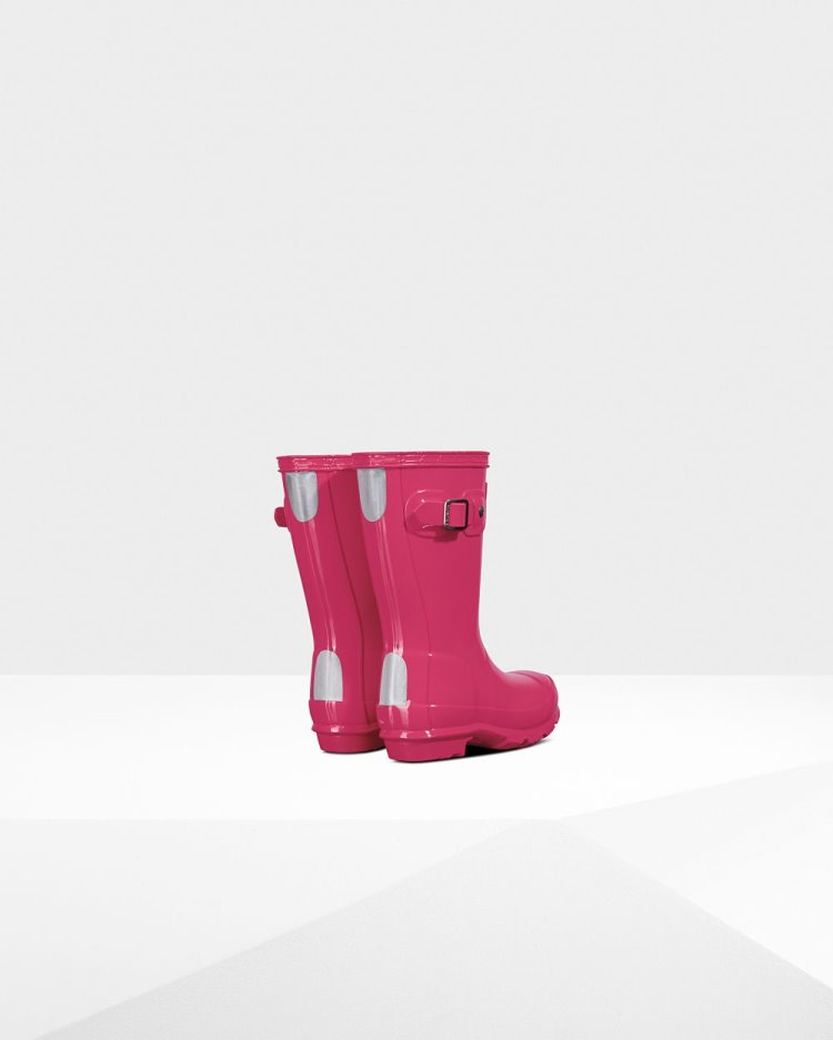 Hunter Original Gloss Rain Boot Kurze Regenstiefel Kinder Rosa Deutschland | 5HHEC9G