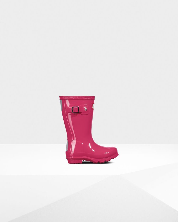 Hunter Original Gloss Rain Boot Kurze Regenstiefel Kinder Rosa Deutschland | 5HHEC9G