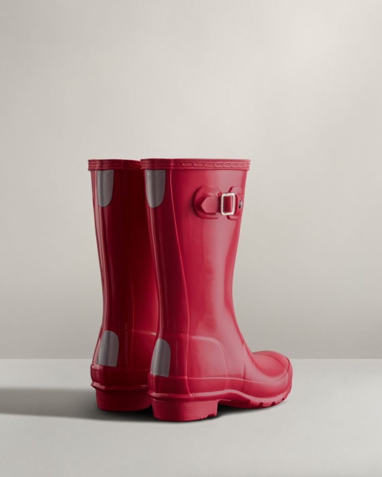 Hunter Original Gloss Rain Boot Kurze Regenstiefel Kinder Rosa Deutschland | XG04H6I