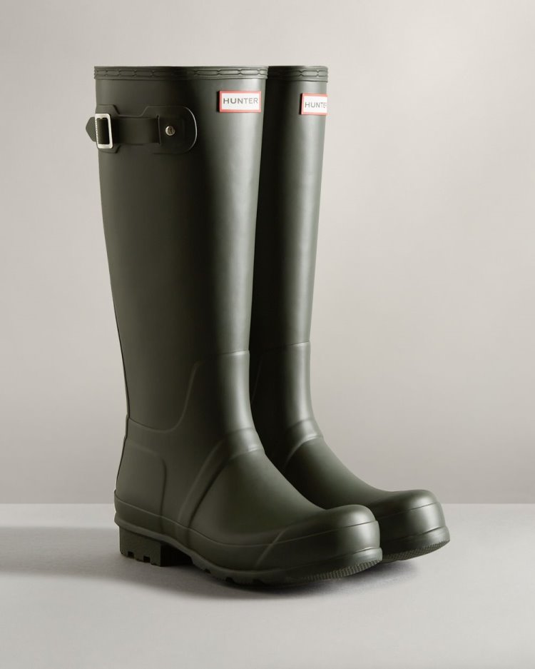 Hunter Original Hohe Rain Boot Hohe Regenstiefel Herren Dunkelolivgrün Deutschland | 4M6K8UI