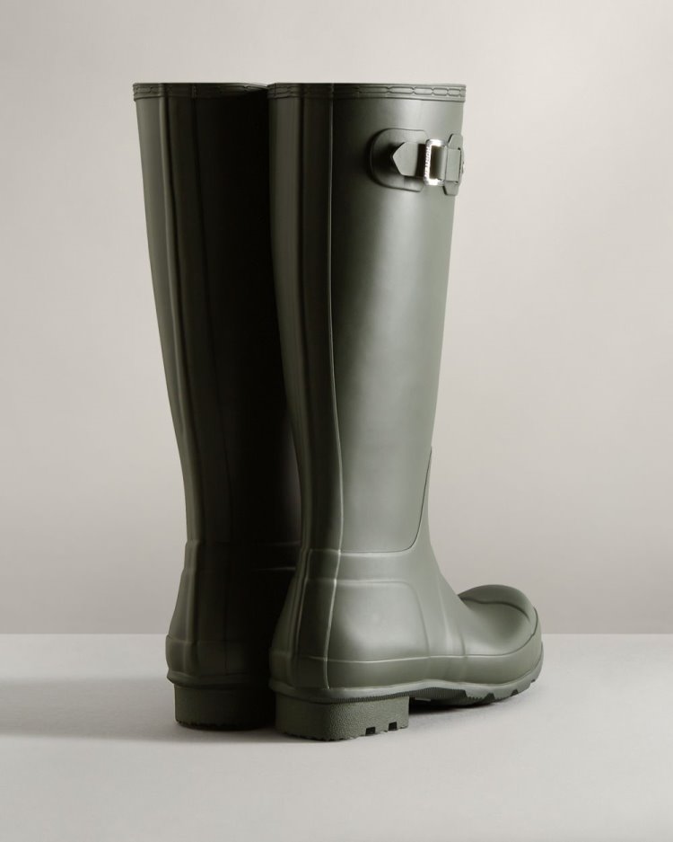 Hunter Original Hohe Rain Boot Hohe Regenstiefel Herren Dunkelolivgrün Deutschland | 4M6K8UI