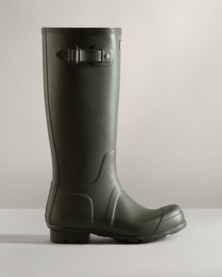 Hunter Original Hohe Rain Boot Hohe Regenstiefel Herren Dunkelolivgrün Deutschland | 4M6K8UI