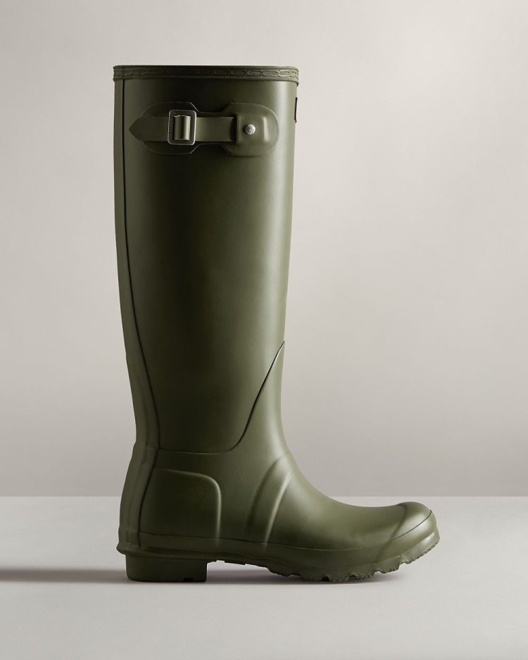 Hunter Original Hohe Rain Boot Hohe Regenstiefel Damen Olivgrün Deutschland | 5EAH3RR