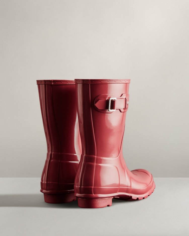 Hunter Original Kurzes Gloss Rain Boot Kurze Regenstiefel Damen Rosa Deutschland | OZDO5Y0