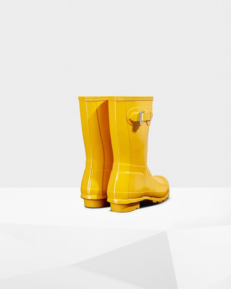 Hunter Original Kurzes Gloss Rain Boot Kurze Regenstiefel Damen Gelb Deutschland | VG66CUS