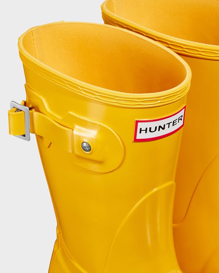 Hunter Original Kurzes Gloss Rain Boot Kurze Regenstiefel Damen Gelb Deutschland | VG66CUS